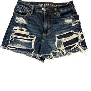 American Eagle Outfitters Blue Jean Shorts with Distressing